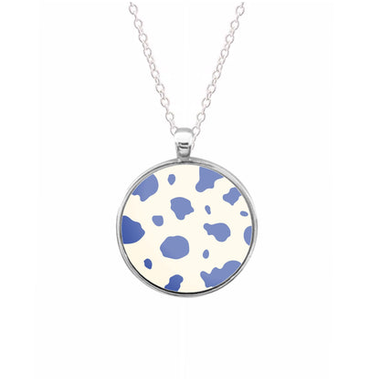 Blue Cow Print Necklace