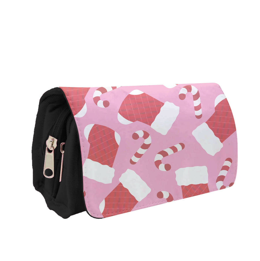 Pink Stocking Pattern Pencil Case