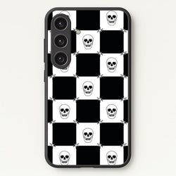 Checkered Skulls Pattern Galaxy S24 Case