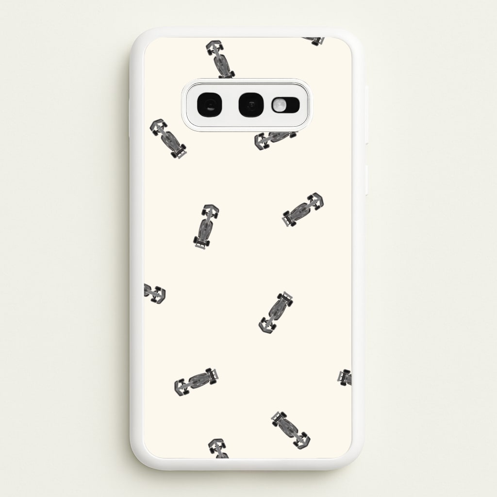 Race Cars Pattern Off White Galaxy S10e Case