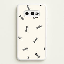 Race Cars Pattern Off White Galaxy S10e Case