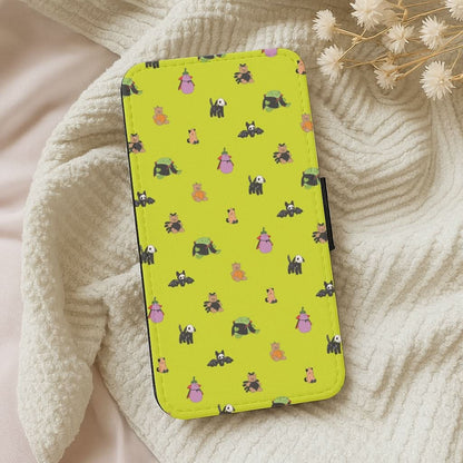 Halloween Plushies Pattern III - Halloween Leather Phone Case