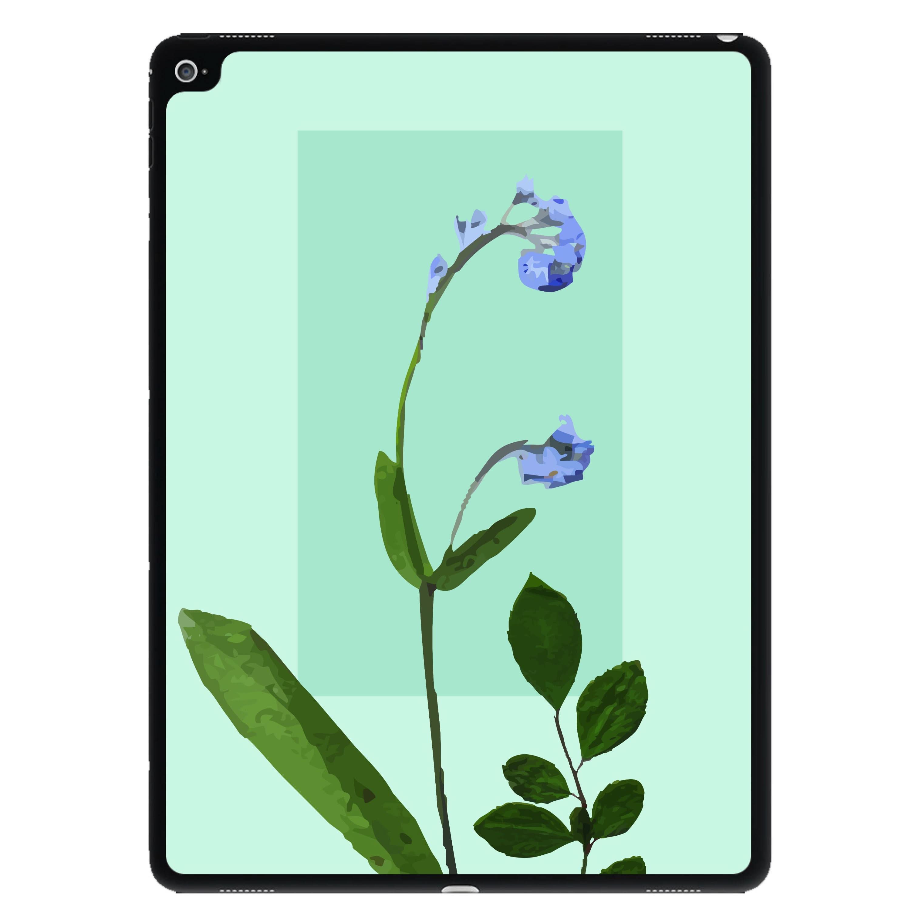 Abstract Blue Pressed Flower iPad Case
