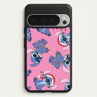Christmas Cute Blue Alien Pattern Google Pixel 9 Pro XL Case