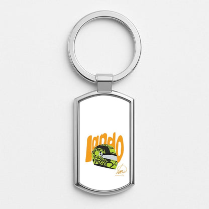 Abstract Lando Silver Metal Keyring