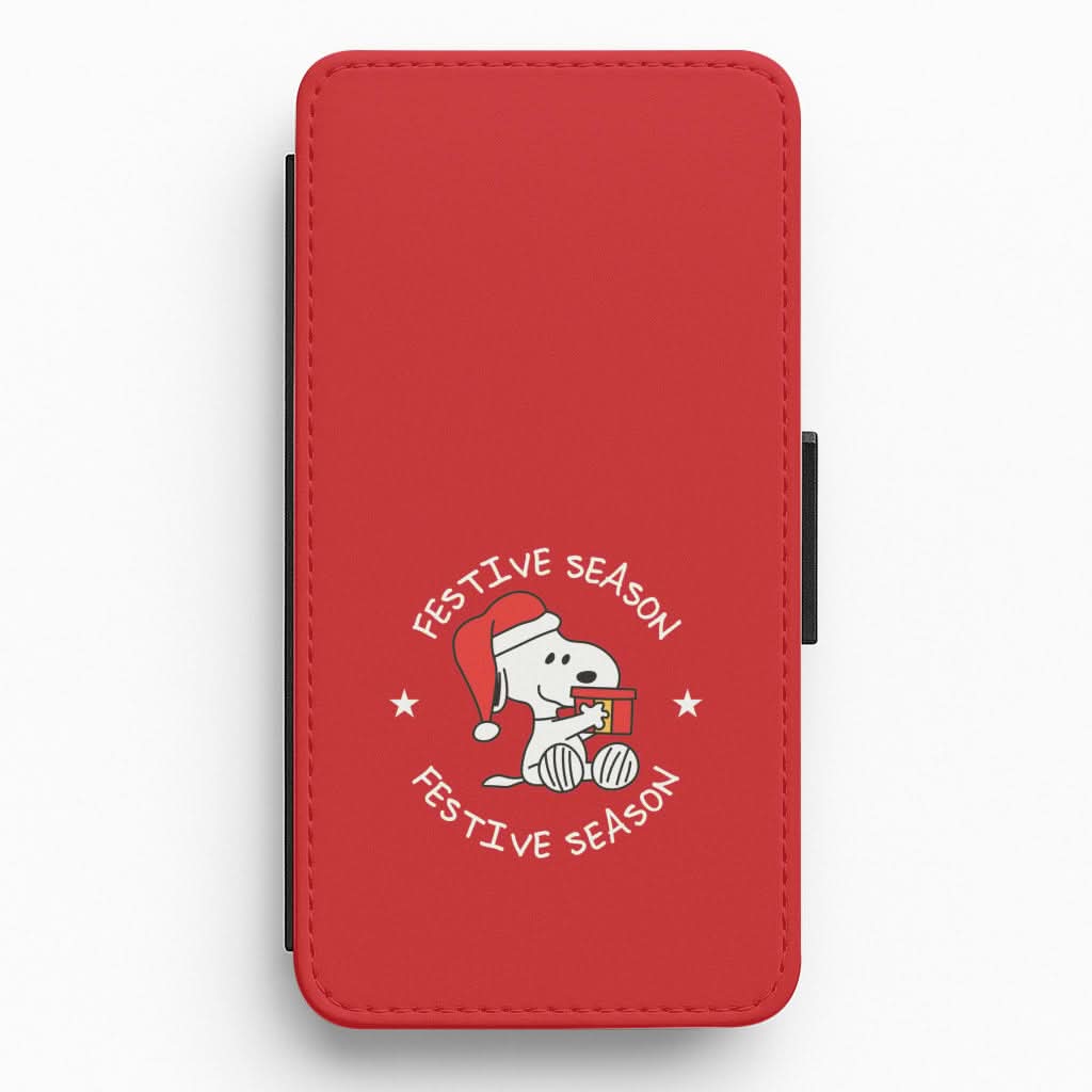 Cartoon Beagle Festive Season Flip / Wallet Phone Case