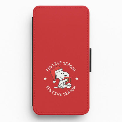 Cartoon Beagle Festive Season Flip / Wallet Phone Case