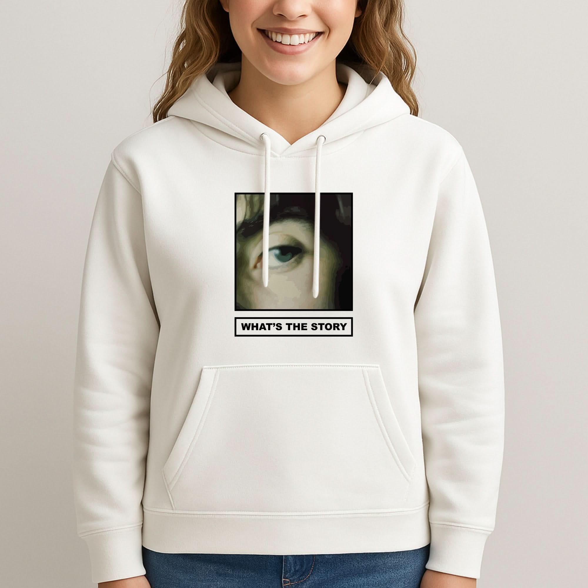 What's The Story Orange Womans Hooded Sweatshirt