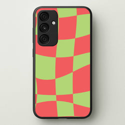 Abstract Red And Green Christmas Pattern Galaxy A35 Case