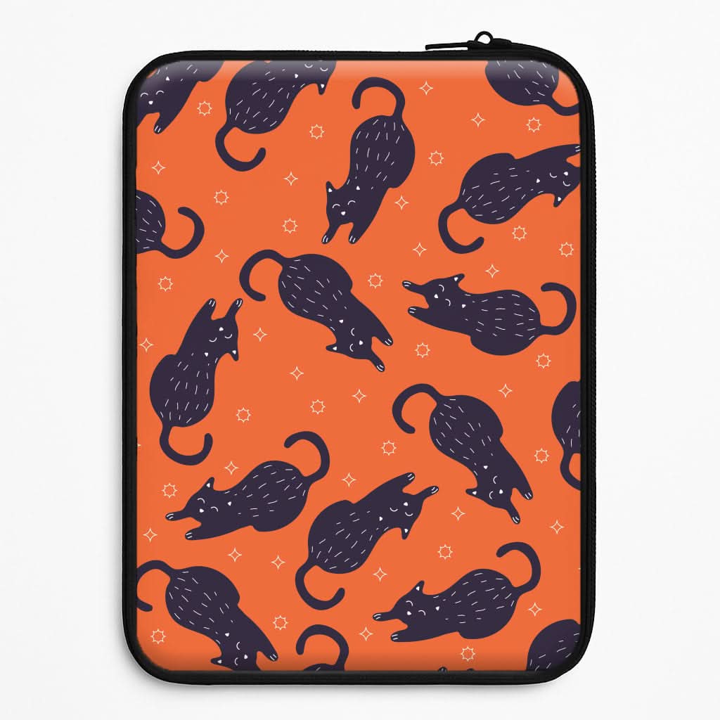 Black Cats And Stars Pattern Laptop Sleeve
