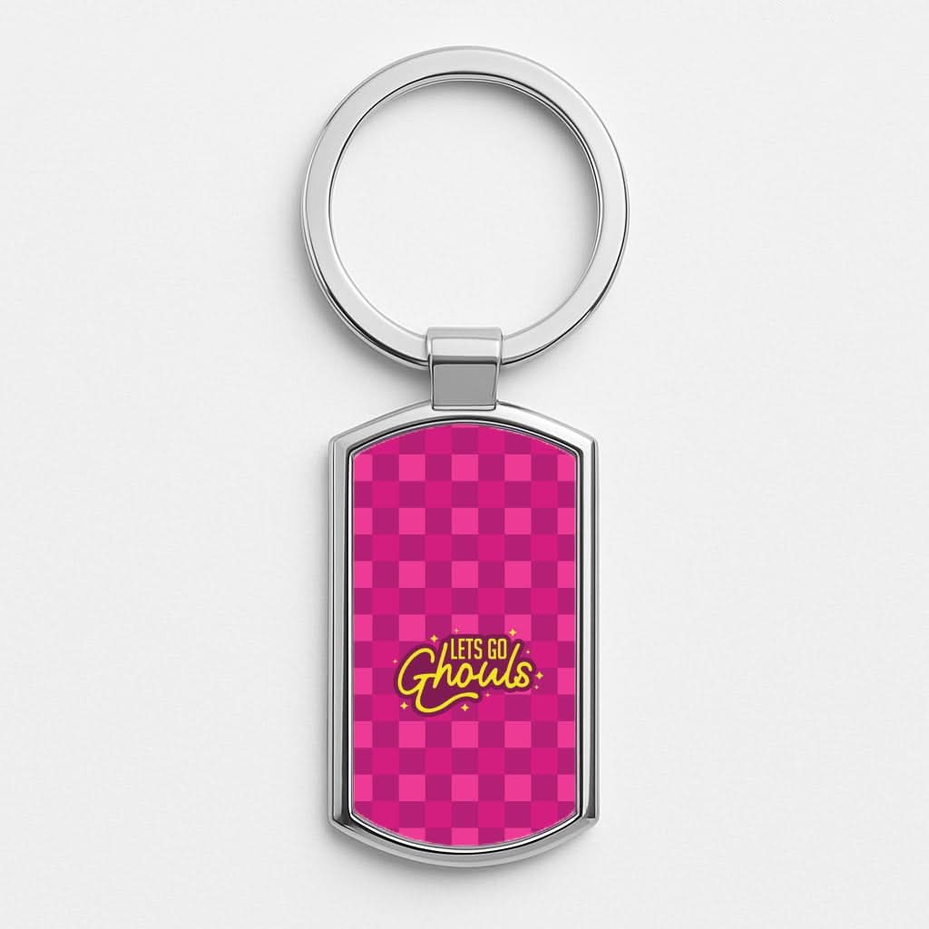 Let's Go Ghouls Silver Metal Keyring