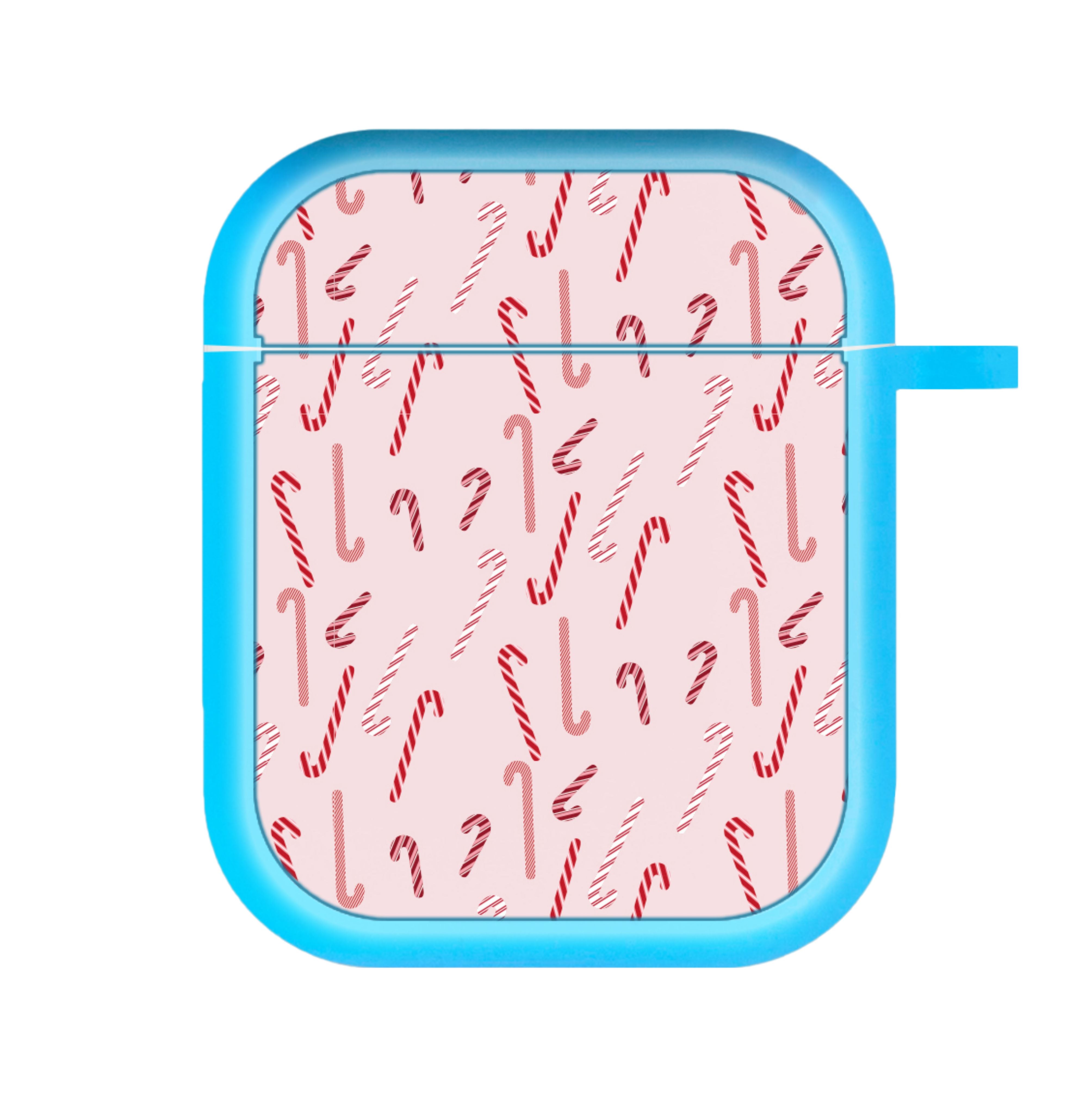 Pink Candycane Christmas Pattern AirPods Case