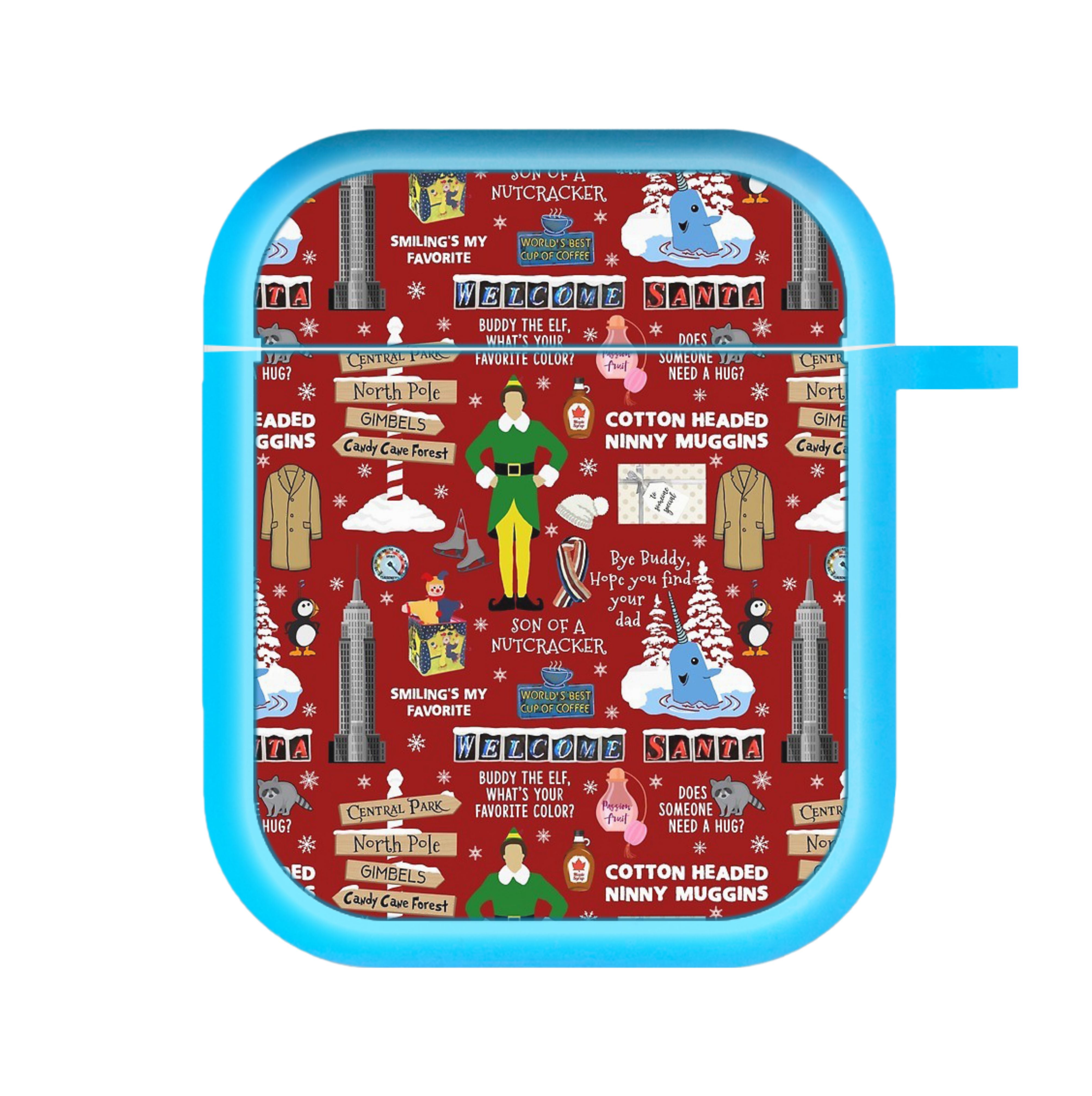 Red Elf Pattern AirPods Case