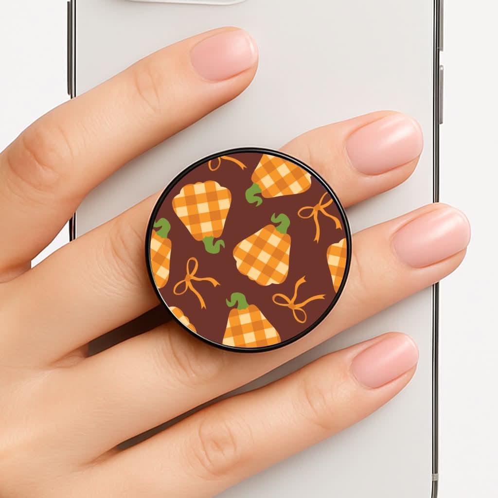 Tartan Pumpkins And Bows Pattern FunGrip