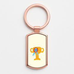 Cartoon Dad Trophy Rose Gold Keyring