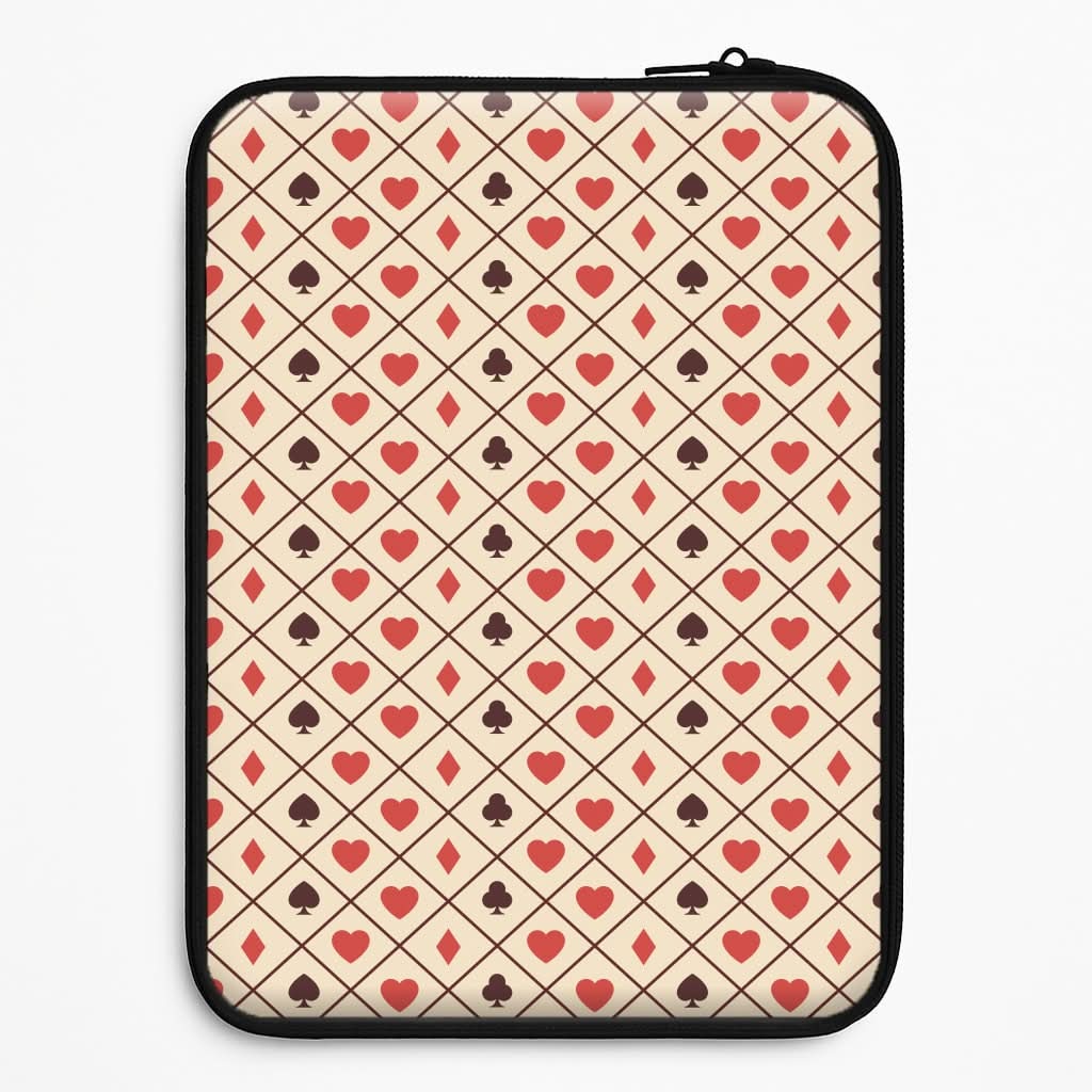 Zig-Zag Card Suits Pattern Universal Laptop Sleeve