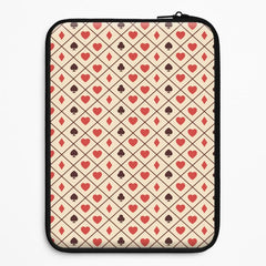 Zig-Zag Card Suits Pattern Laptop Sleeve