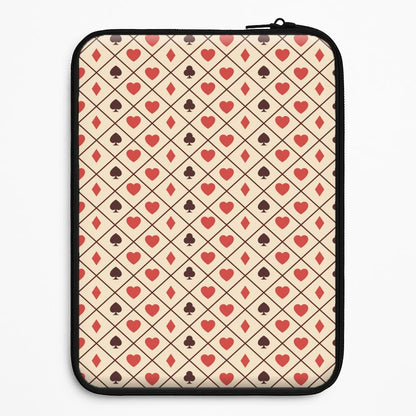Zig-Zag Card Suits Pattern Universal Laptop Sleeve