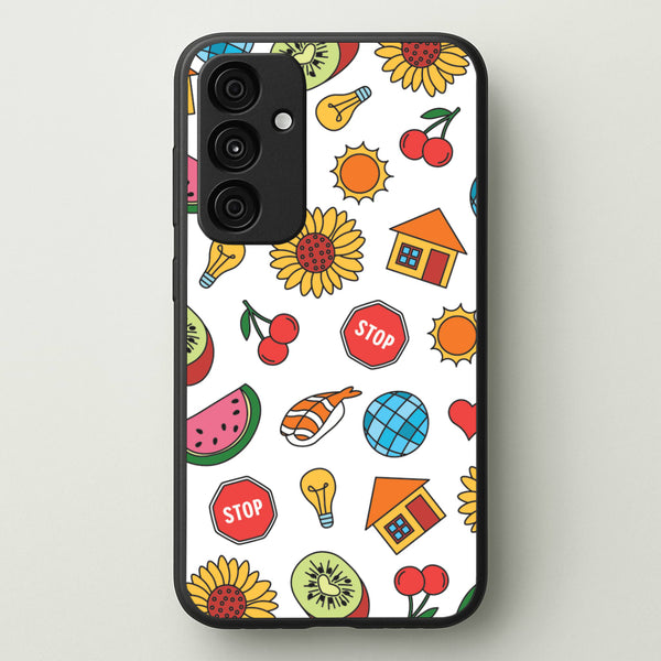Harry Stickers Pattern Galaxy A35 Case