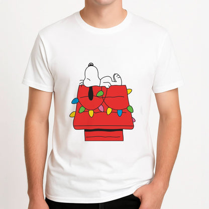 Cartoon Beagle Fairylights Mens T-Shirt