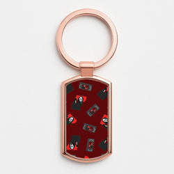 VHS & Ghostface Pattern Rose Gold Keyring
