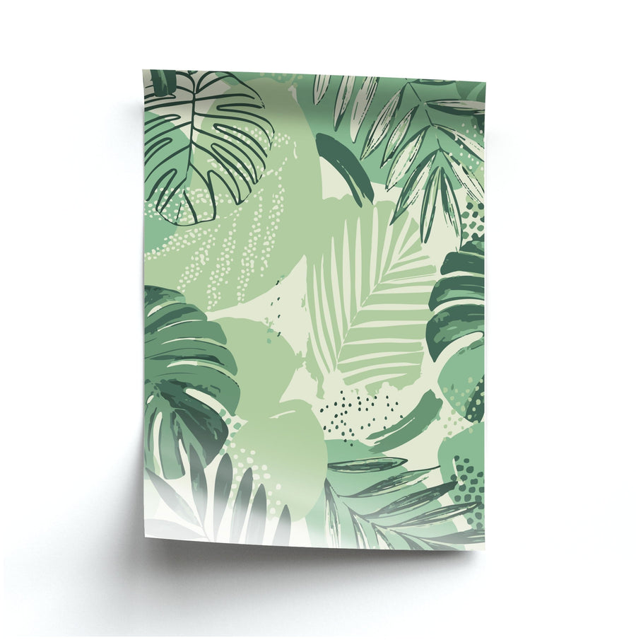 Green Leaf Pattern - Foliage Poster