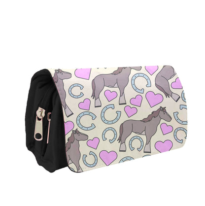 Horses And Horseshoes Pattern - Horses Pencil Case