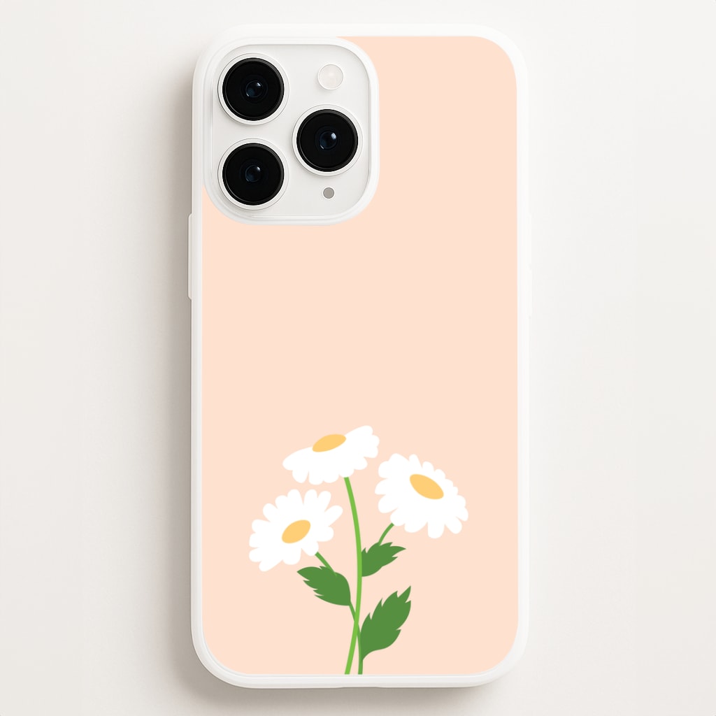 Peach And Dasies  Phone Case