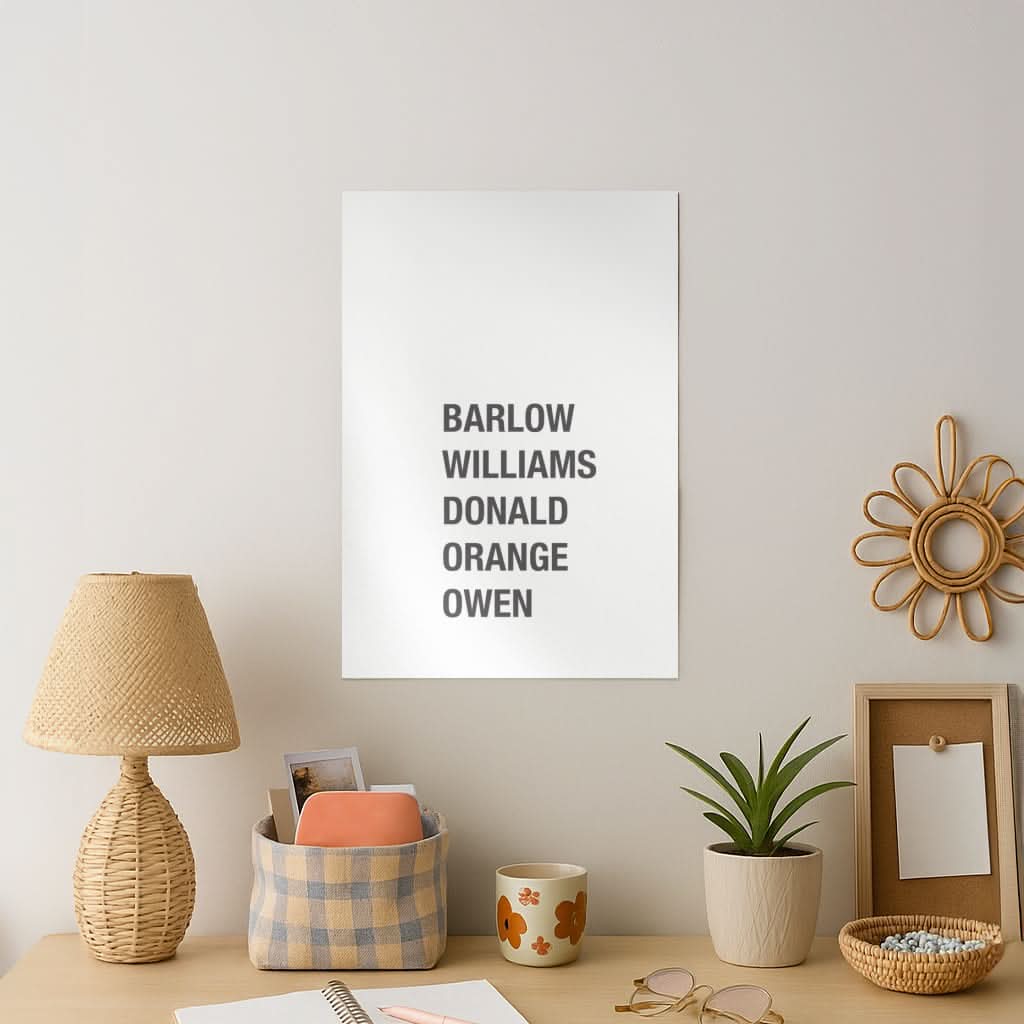 Take Band Members Names Art Print