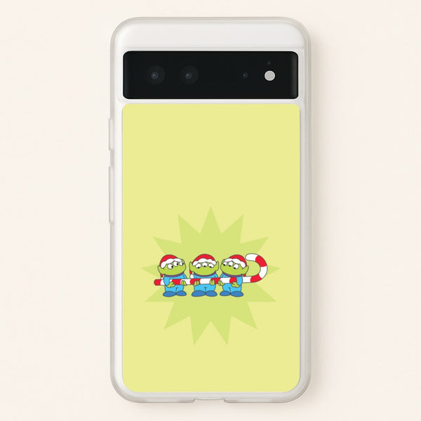 Cute Green Aliens Candycane Google Pixel 6 Case