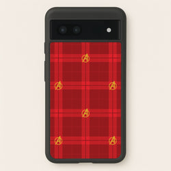 Superhero Team Red Tartan Pattern Google Pixel 7a Case
