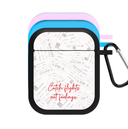 Catch Flights Not Feelings Collage AirPods Case