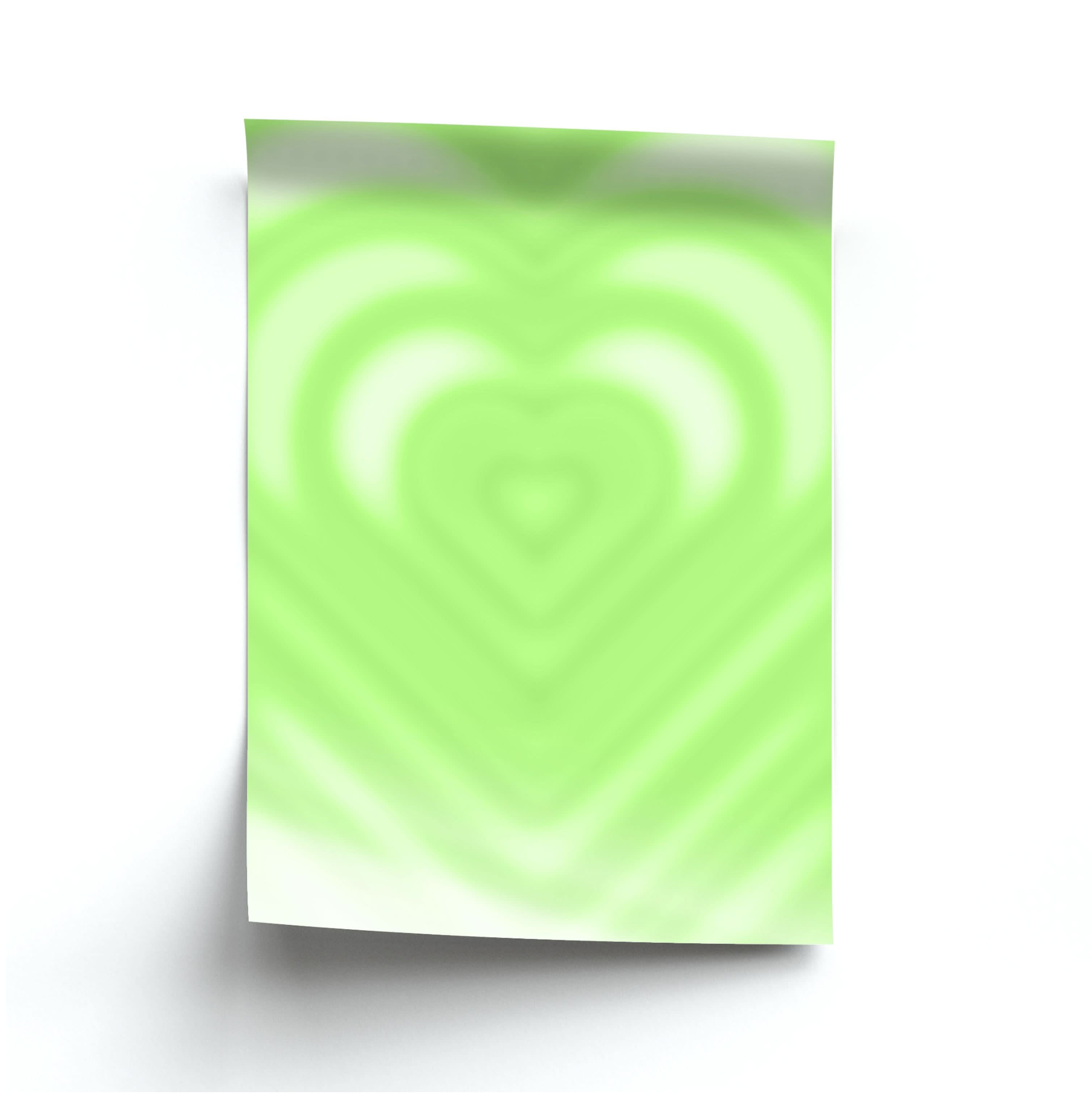 Drippy Love Heart Green Poster