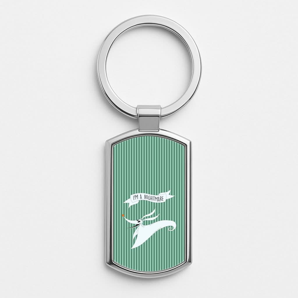 Stripey I'm A Nightmare Silver Metal Keyring