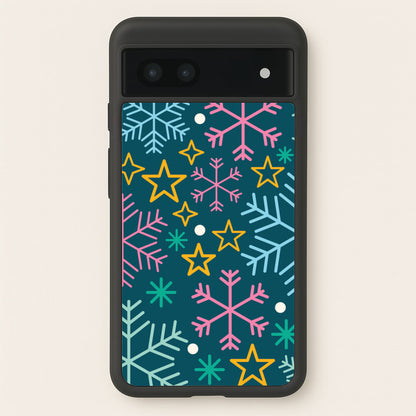 Colourful Christmas Symbols Pattern Google Pixel 6a Case