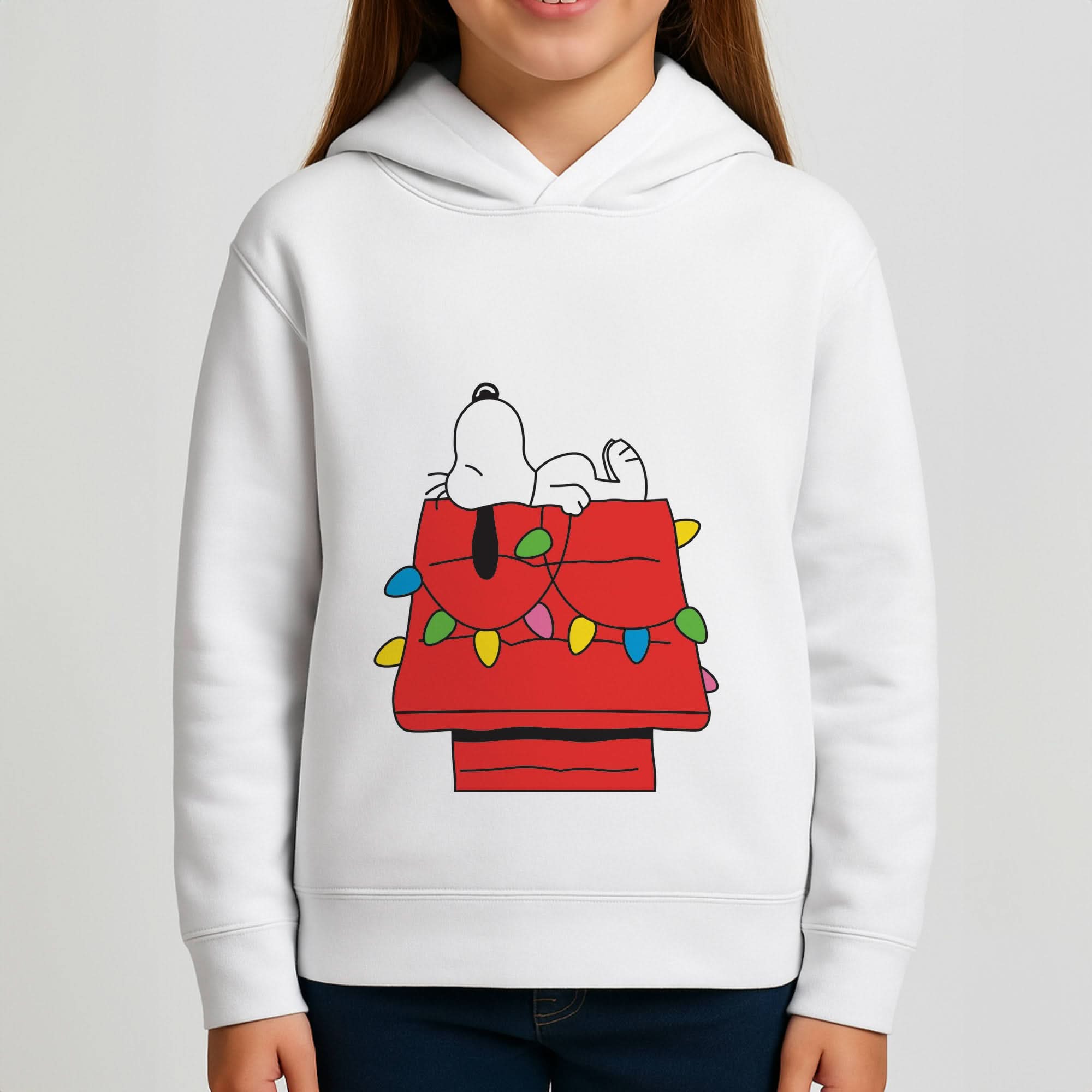 Cartoon Beagle Fairylights Girls Hoodie