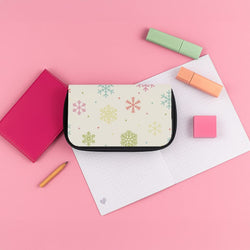 Pastel Snowflakes Pattern Pencil Case