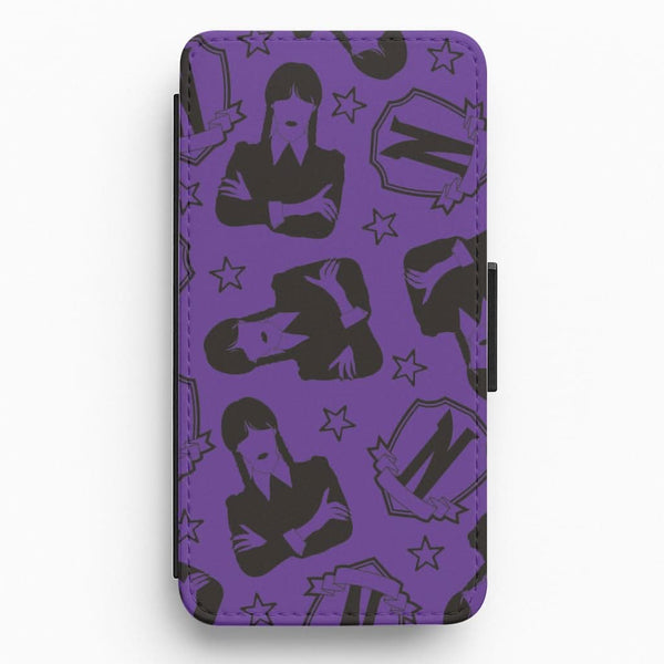 Wednesday Pattern Flip / Wallet Phone Case