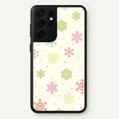 Pastel Snowflakes Pattern Galaxy S21 Ultra Case