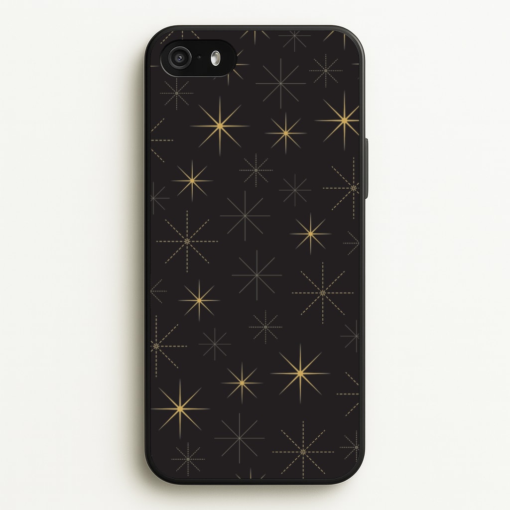 Christmas Gold Stars Pattern iPhone 5 / 5s / SE 2016 Case
