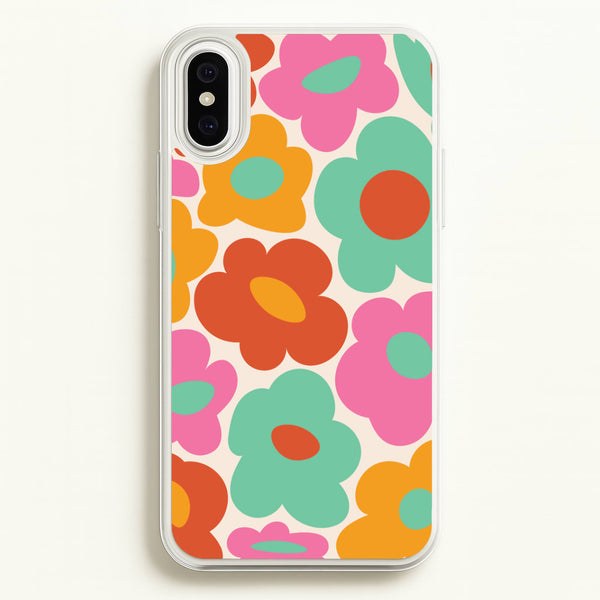 Abstract Trippy Retro Flowers iPhone XS Max Case