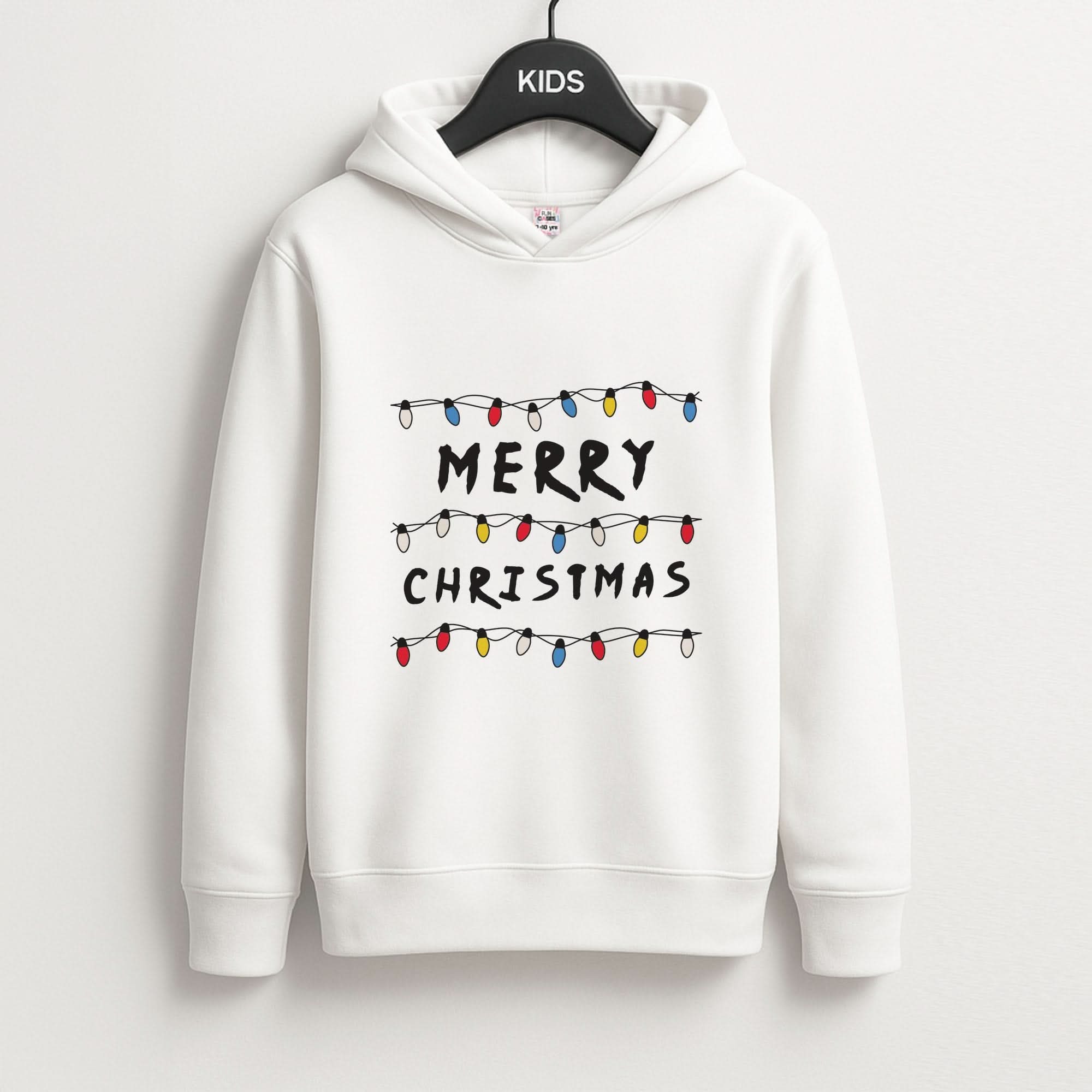 Merry Christmas String Lights Kids Hoodie