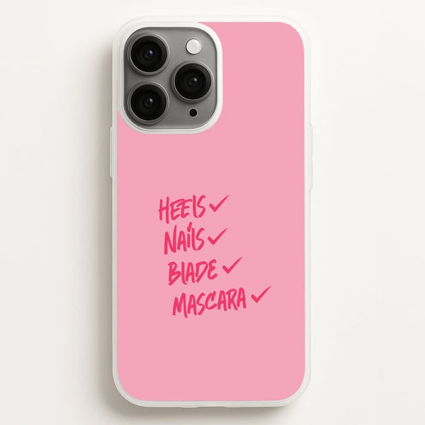 Heels, Nails, Blade, Mascara Phone Case for Apple iPhone, Samsung Galaxy, Huawei and Google Pixel