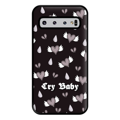 Cry Baby Monochrome Hearts Pattern Galaxy S10 Case