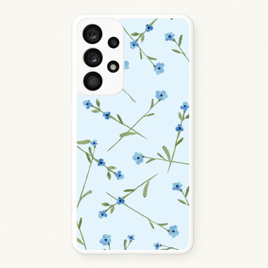 Baby Blue Floral Pattern Galaxy A33 Case