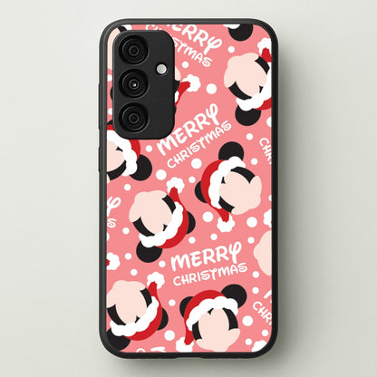 Merry Christmas Cartoon Mouse Pattern Galaxy A55 Case