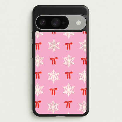 Coquette Bows And Snowflakes Pattern Google Pixel 10 / 10 Pro Case