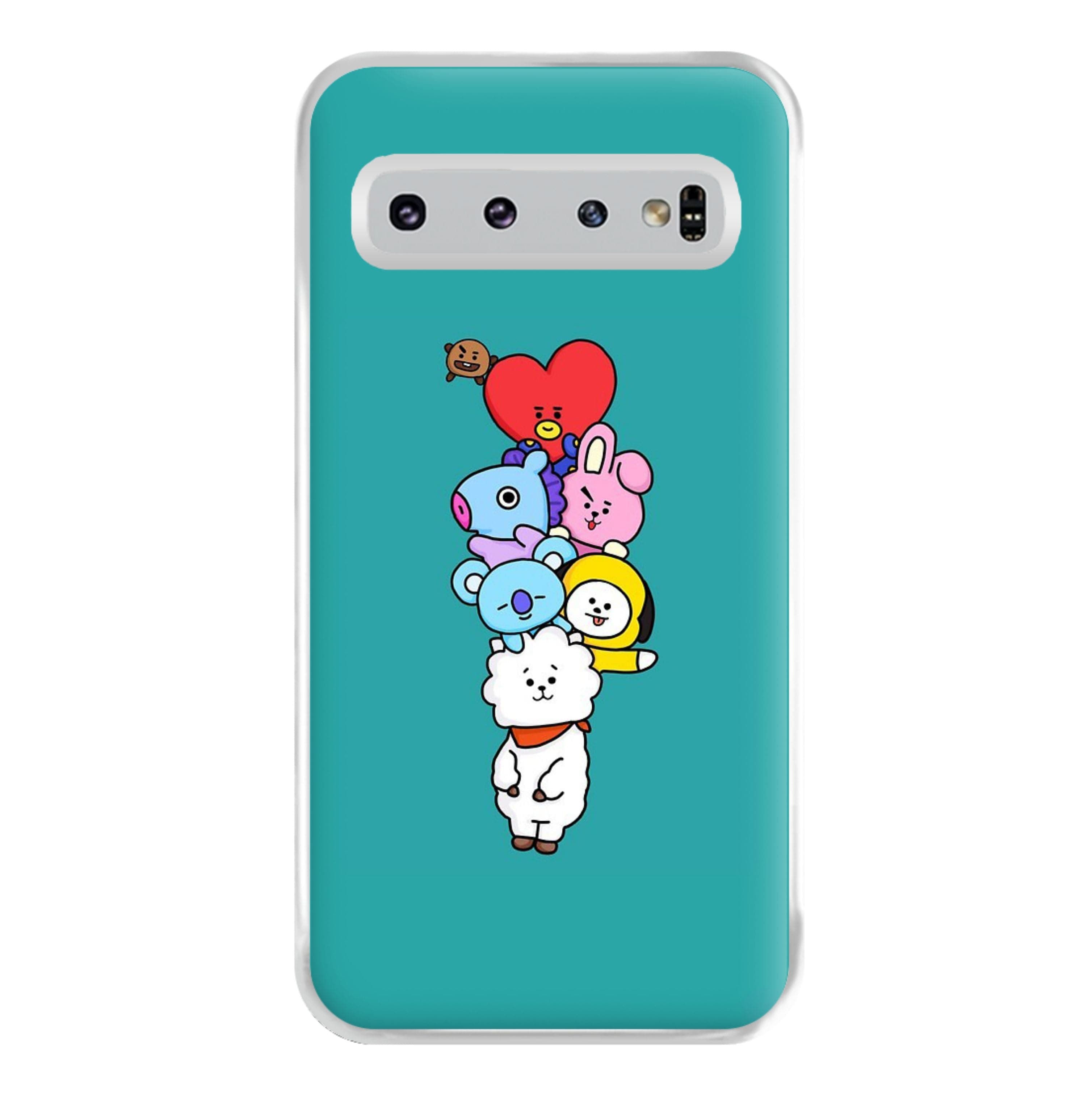 Green BT21 - RJ, Mang, Koya, Chimmy, Cooky, Shooky, Tata - K Pop Phone Case