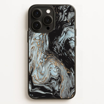 Black And Gold Cloudy Marble Phone Case for iPhone, Samsung Galaxy and Google Pixel