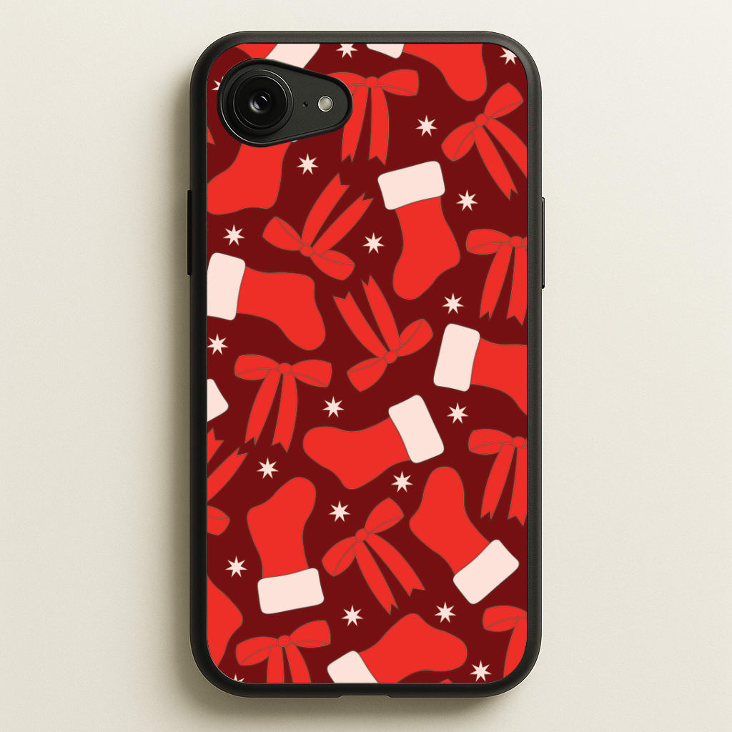 Stockings And Bows Pattern iPhone 16e Case